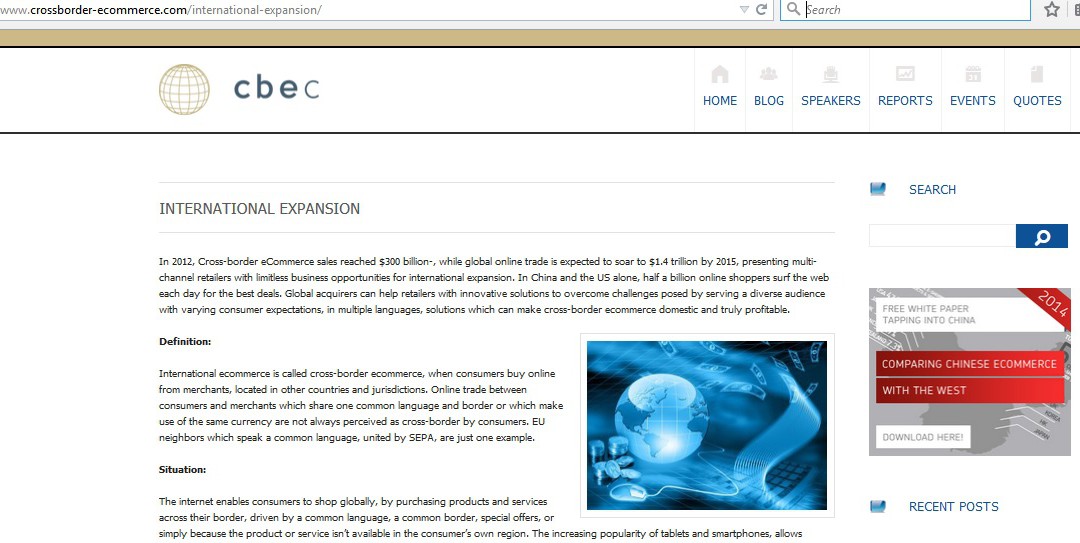 B2B Web Content International Expansion through eCommerce
