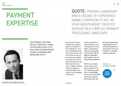 Corporate Brochure Content for Global Payments Acquirer Payvision